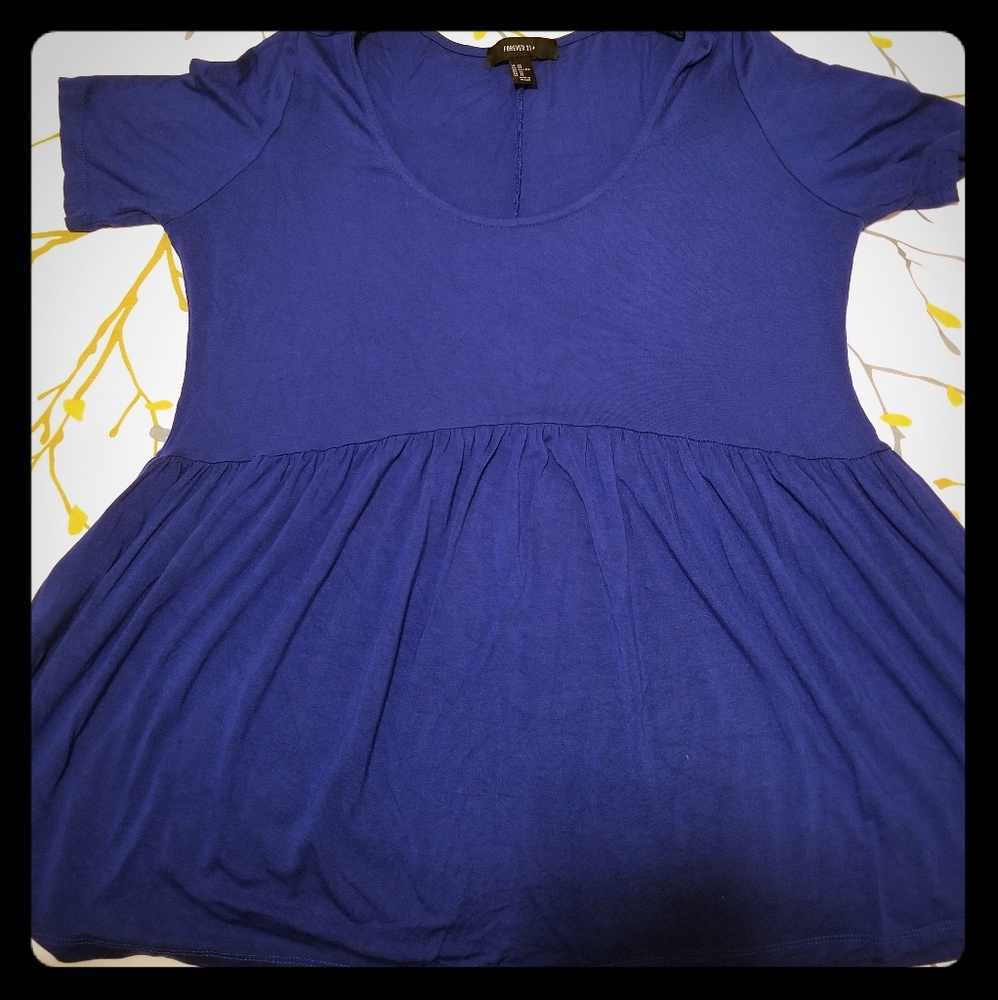 Forever 21 blue peplum top